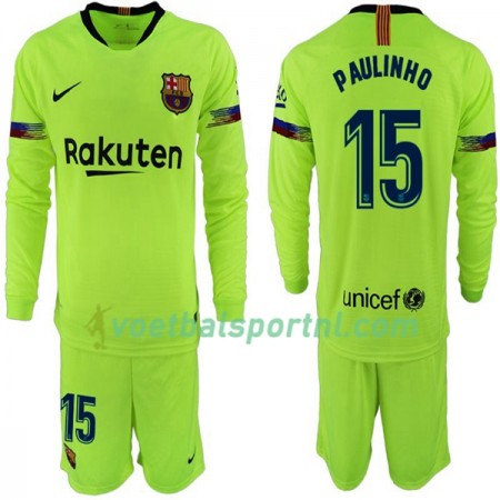 FC Barcelona Paulinho 15 Kind Uit Tenue 2018-19 L/S